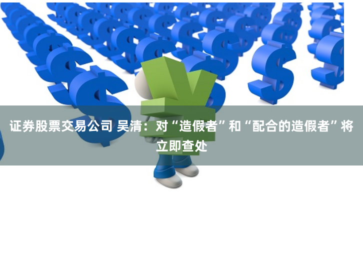 证券股票交易公司 吴清：对“造假者”和“配合的造假者”将立即查处
